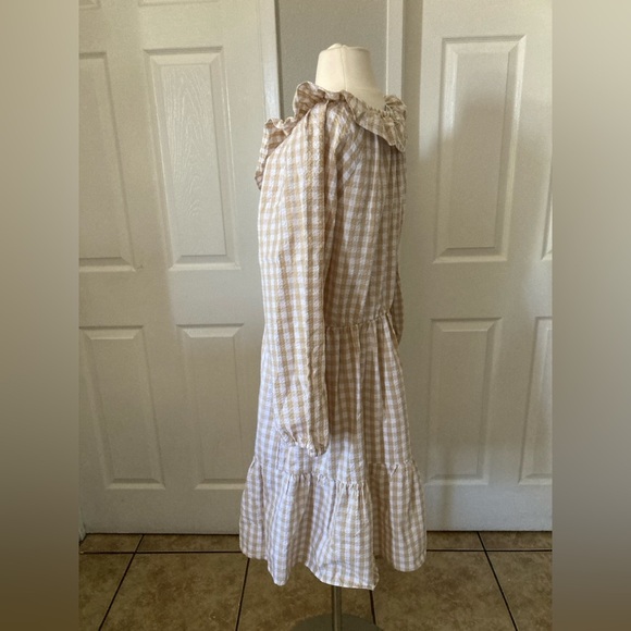 J.Crew Seersucker Ruffleneck Gingham Mini DressSuze 14 - Picture 7 of 10